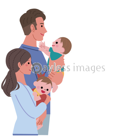 赤ちゃんを抱っこする お母さん お父さん イラスト 商用利用可能な写真素材 イラスト素材ならストックフォトの定額制ペイレスイメージズ