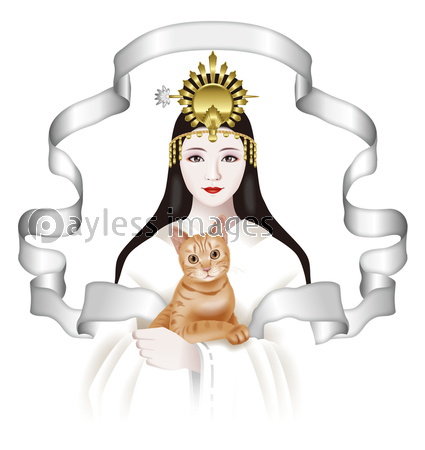 猫を抱く女性のイラスト 商用利用可能な写真素材 イラスト素材ならストックフォトの定額制ペイレスイメージズ