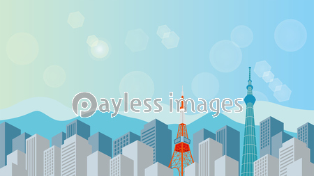 新緑の街並みのイラスト 商用利用可能な写真素材 イラスト素材ならストックフォトの定額制ペイレスイメージズ