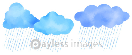 かわいい雲と激しく降る雨の水彩ベクターイラスト 商用利用可能な写真素材 イラスト素材ならストックフォトの定額制ペイレスイメージズ