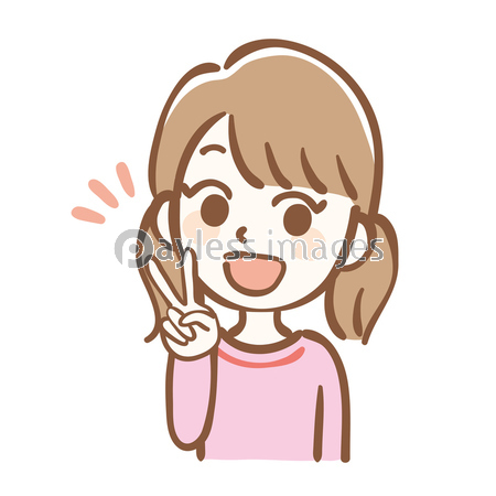 ピースサインをする女の子 商用利用可能な写真素材 イラスト素材ならストックフォトの定額制ペイレスイメージズ