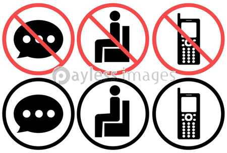 座り込み 携帯電話 おしゃべり 利用 使用 禁止 イラスト 注意 ストックフォトの定額制ペイレスイメージズ