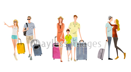 イラスト素材 旅行 休暇 セット ストックフォトの定額制ペイレスイメージズ