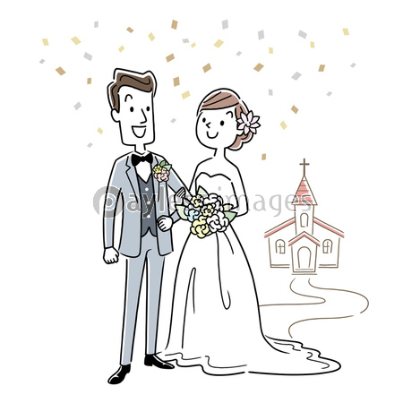 イラスト素材 結婚する男性と女性 商用利用可能な写真素材 イラスト素材ならストックフォトの定額制ペイレスイメージズ