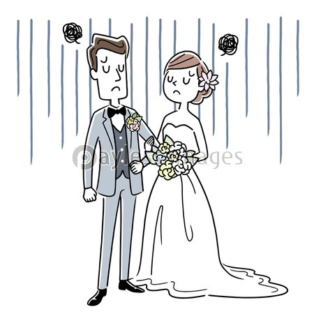イラスト素材 結婚式で困る男性と女性 ストックフォトの定額制ペイレスイメージズ