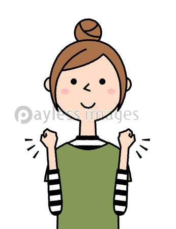 ガッツポーズをする若い女性 ママ 商用利用可能な写真素材 イラスト素材ならストックフォトの定額制ペイレスイメージズ