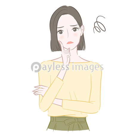 悩む女性のイラスト 商用利用可能な写真素材 イラスト素材ならストックフォトの定額制ペイレスイメージズ