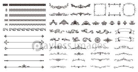 手描き風エレガントフレームイラストセット 商用利用可能な写真素材 イラスト素材ならストックフォトの定額制ペイレスイメージズ