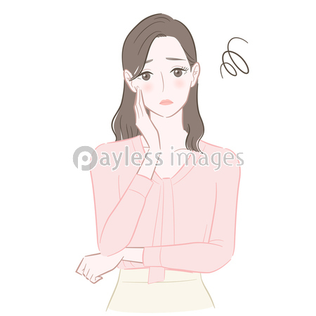 悩む女性のイラスト 商用利用可能な写真素材 イラスト素材ならストックフォトの定額制ペイレスイメージズ