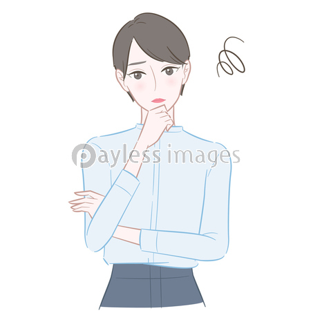 悩む女性のイラスト 商用利用可能な写真素材 イラスト素材ならストックフォトの定額制ペイレスイメージズ