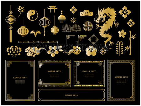 中華風 中国風 フレーム素材 商用利用可能な写真素材 イラスト素材ならストックフォトの定額制ペイレスイメージズ