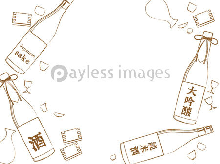日本酒のイメージイラスト背景 商用利用可能な写真素材 イラスト素材ならストックフォトの定額制ペイレスイメージズ