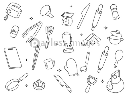 文房具 手書きイラスト 背景素材 アイコンセット 商用利用可能な写真素材 イラスト素材ならストックフォトの定額制ペイレスイメージズ