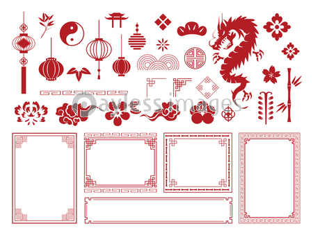 中華風 中国風 フレーム素材 - 商用利用可能な写真素材・イラスト素材