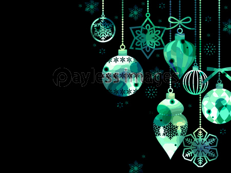 クリスマスオーナメントのイラスト背景 黒背景 商用利用可能な写真素材 イラスト素材ならストックフォトの定額制ペイレスイメージズ