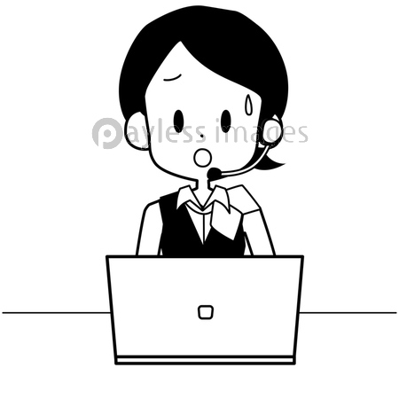 困った表情で電話応対をするオペレーター 商用利用可能な写真素材 イラスト素材ならストックフォトの定額制ペイレスイメージズ