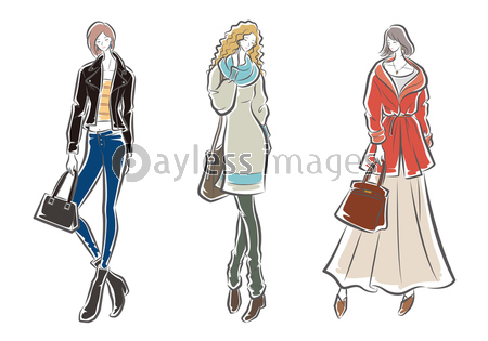 女性のファッションイラスト 写真素材 イラスト素材ならストックフォトの定額制ペイレスイメージズ