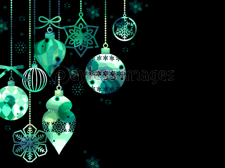 クリスマスオーナメントのイラスト背景、黒背景 - 商用利用可能な写真