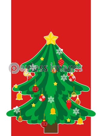 シンプルなクリスマスツリーのイラスト背景 ストックフォトの定額制ペイレスイメージズ