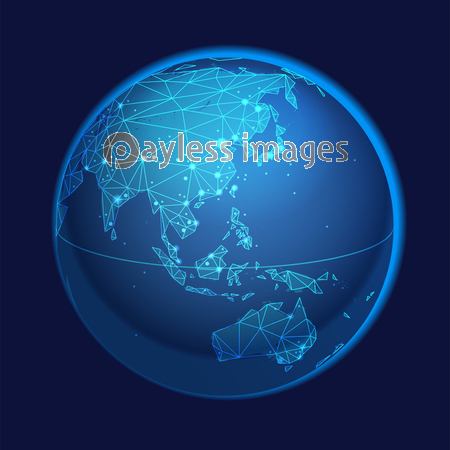 グローバルネットワークのシンボルイラスト アジア オセアニア地域 ストックフォトの定額制ペイレスイメージズ