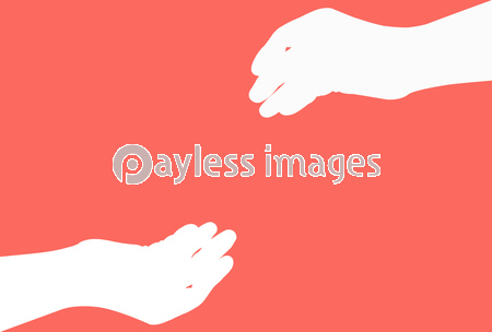 二人の手を重ね合わせようとしているイラスト ピンク色の背景 商用利用可能な写真素材 イラスト素材ならストックフォトの定額制ペイレスイメージズ