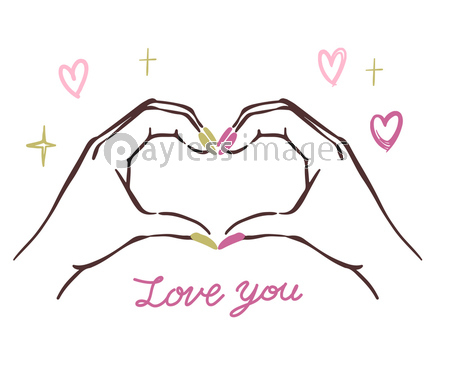 おしゃれかわいいハンドサイン Love 商用利用可能な写真素材 イラスト素材ならストックフォトの定額制ペイレスイメージズ