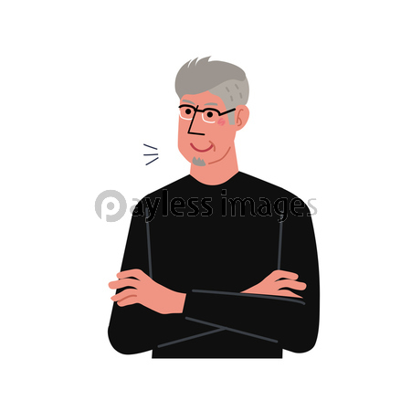 中高年の男性 シニア男性 イラスト 上半身 ストックフォトの定額制ペイレスイメージズ