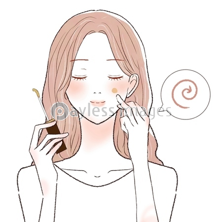 女性 コンシーラー 塗る ぐるぐる 商用利用可能な写真素材 イラスト素材ならストックフォトの定額制ペイレスイメージズ