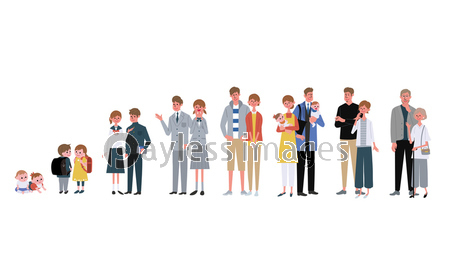 年齢別の男性と女性 大人数の人々 イラスト ストックフォトの定額制ペイレスイメージズ