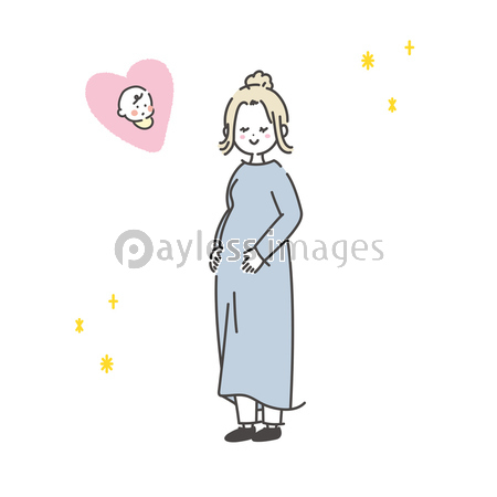 幸せそうな妊婦さんのイラスト 商用利用可能な写真素材 イラスト素材ならストックフォトの定額制ペイレスイメージズ