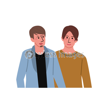 様々な人々のイラスト 男性カップル 商用利用可能な写真素材 イラスト素材ならストックフォトの定額制ペイレスイメージズ