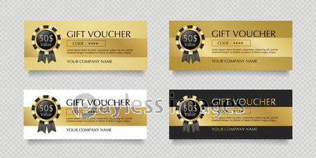 4色のカードとロゼットのラベルのギフト券のベクターイラストセット 商用利用可能な写真素材 イラスト素材ならストックフォトの定額制ペイレスイメージズ