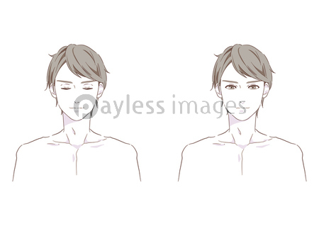 スキンケアをする男性のイラスト 商用利用可能な写真素材 イラスト素材ならストックフォトの定額制ペイレスイメージズ
