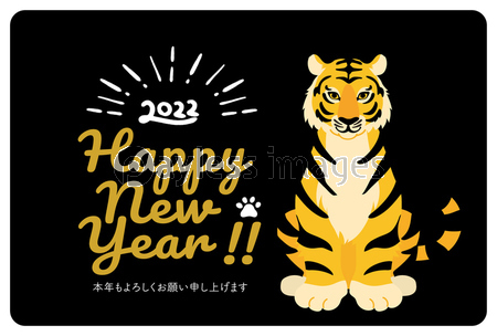22年 寅年の年賀状 おしゃれでシンプルな虎のイラスト 商用利用可能な写真素材 イラスト素材ならストックフォトの定額制ペイレスイメージズ