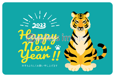 22年 寅年の年賀状 おしゃれでシンプルな虎のイラスト 商用利用可能な写真素材 イラスト素材ならストックフォトの定額制ペイレスイメージズ