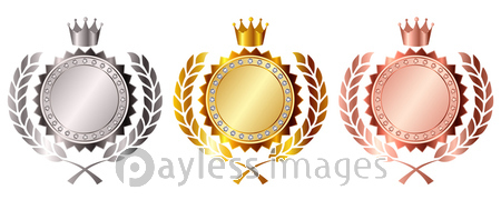 メダル 数字 赤 アイコン ストックフォトの定額制ペイレスイメージズ