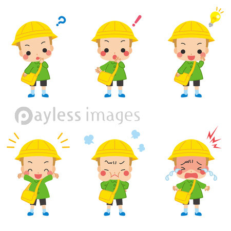 可愛い幼稚園児の男の子のイラスト 色々な表情 感情表現 バリエーション セット 白背景 商用利用可能な写真素材 イラスト 素材ならストックフォトの定額制ペイレスイメージズ