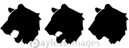 虎のシルエットのイラスト素材 横向き 吠える 縞模様なし 商用利用可能な写真素材 イラスト素材ならストックフォトの定額制ペイレスイメージズ