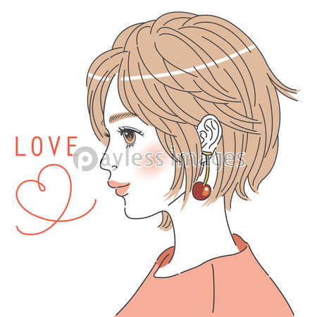 横を向いている女性の上半身イラスト カラー 商用利用可能な写真素材 イラスト素材ならストックフォトの定額制ペイレスイメージズ
