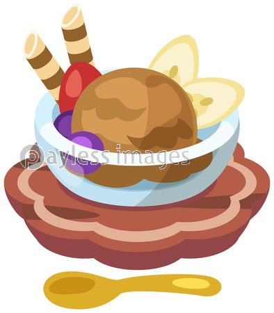 チョコレートアイスクリームのイラスト_コ...