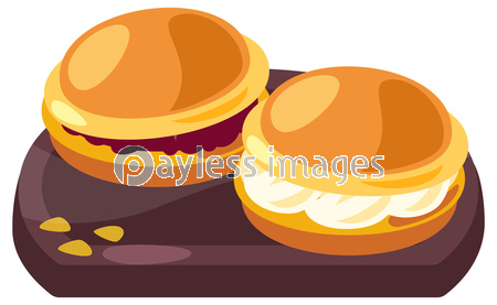 どら焼きのイラスト_コロンとかわいいシン...