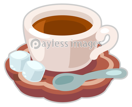 お砂糖を添えた紅茶のイラスト_コロンとか...