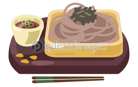 ざるそばセットのイラスト_コロンとかわい...