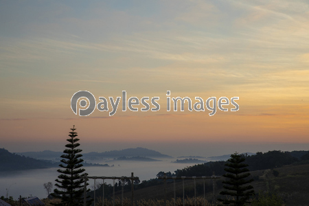 タイ国カオコーの夜明けの風景