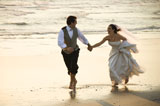 Bride+and+groom+on+beach.