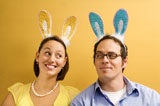 Couple+wearing+rabbit+ears.