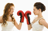 Brides+with+boxing+gloves.