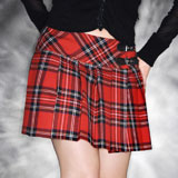 Woman+in+plaid+skirt.