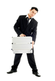 businessman+with+metal+container