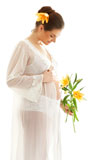 beautiful+pregnant+woman+with+yellow+lily
